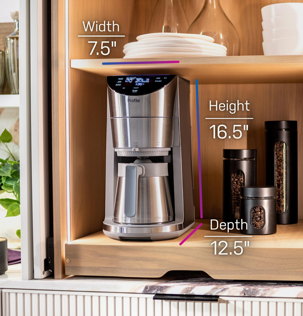 Smart Grind & Brew Coffee Maker with 90oz Water Reservoir, 10 Cup Thermal Carafe, Stainless Steel R782