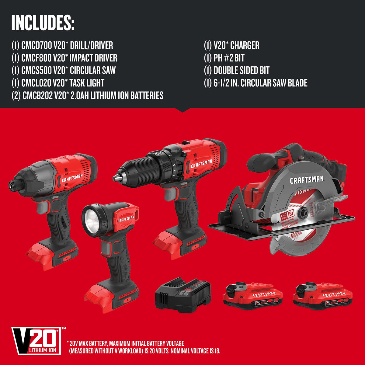 Cordless Power Tool Kit with Circular Saw Impact Driver Drill E16472