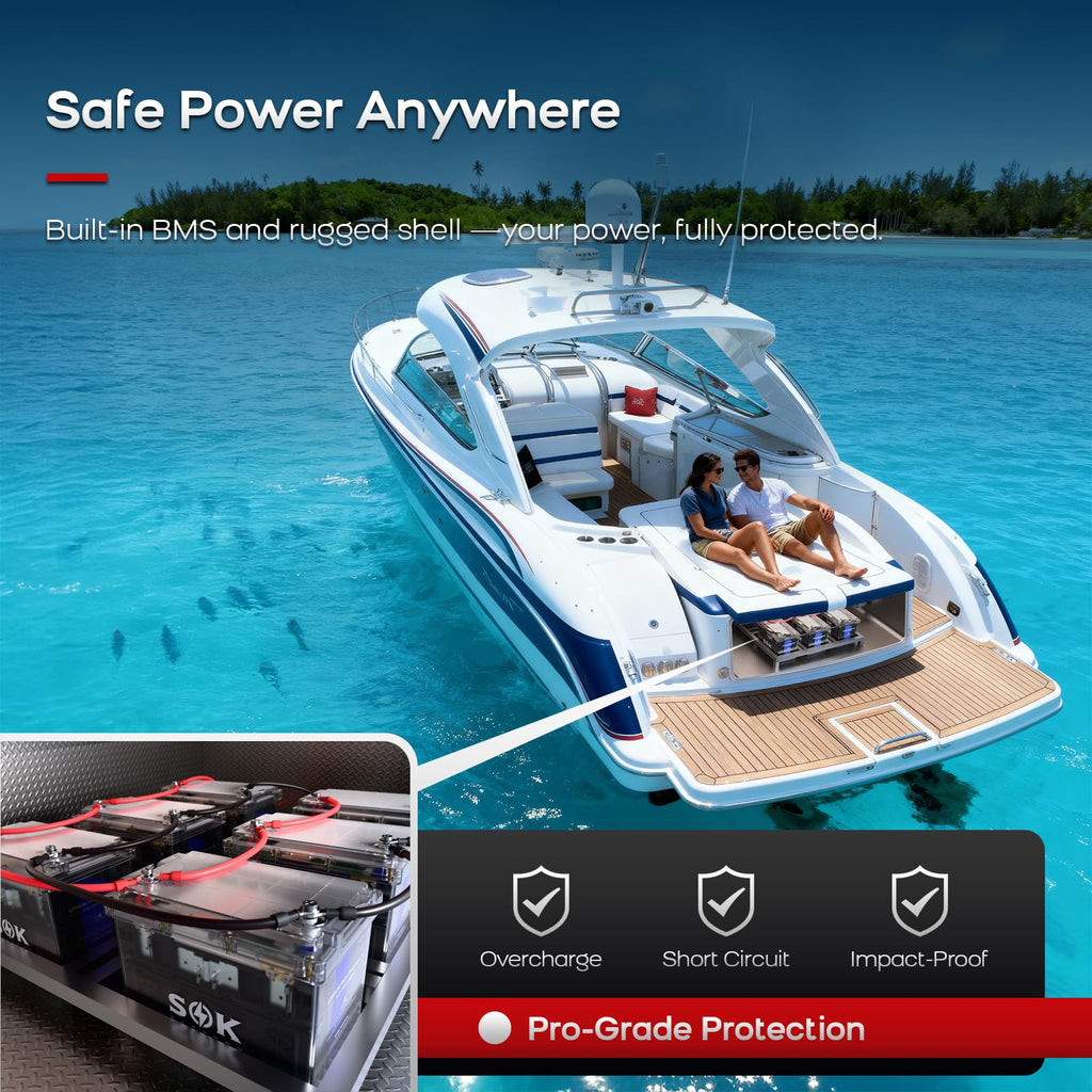 12V 100Ah LiFePO4 Marine Battery BCI Group 24 G209426