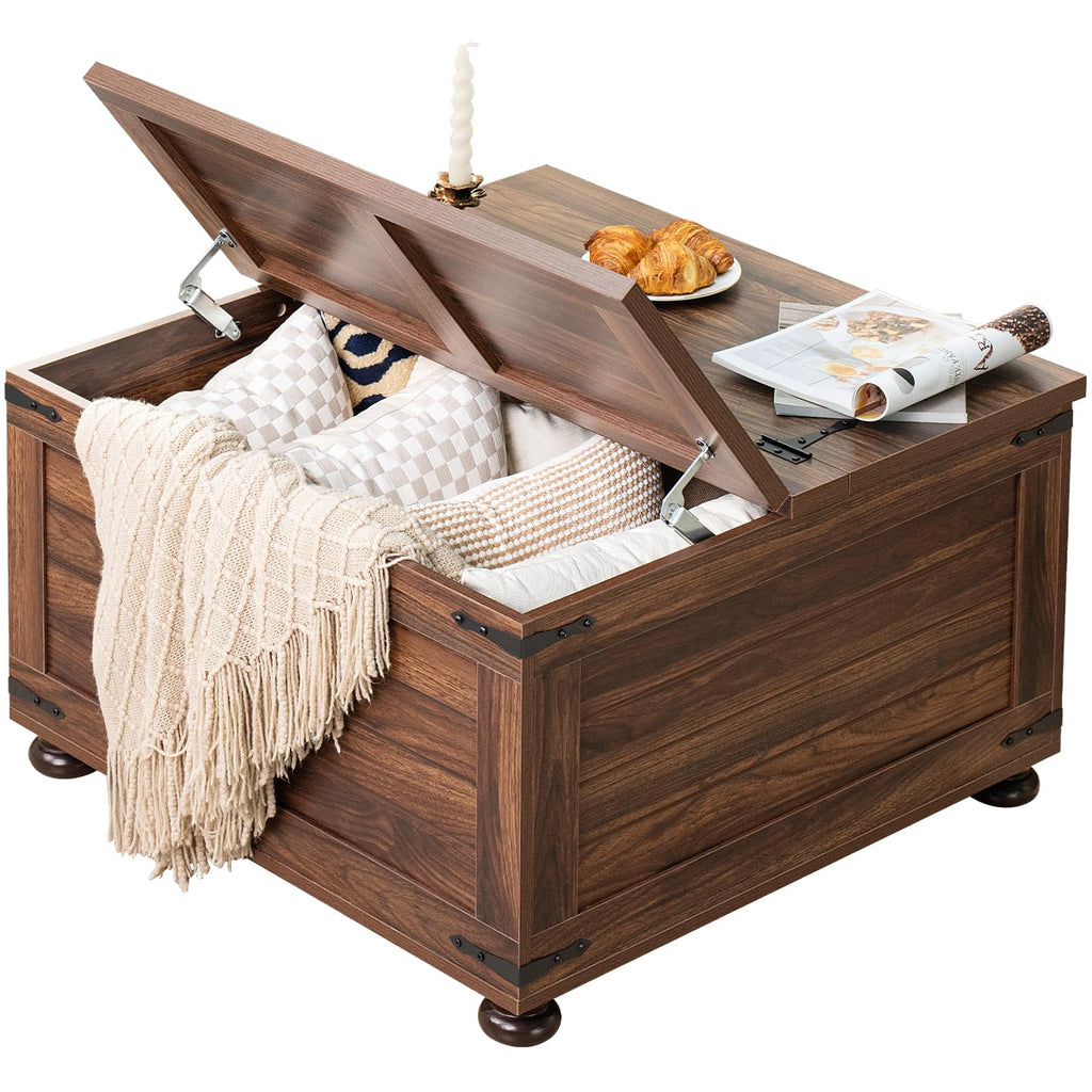 Brown Walnut Coffee Table with Hidden Storage U979031