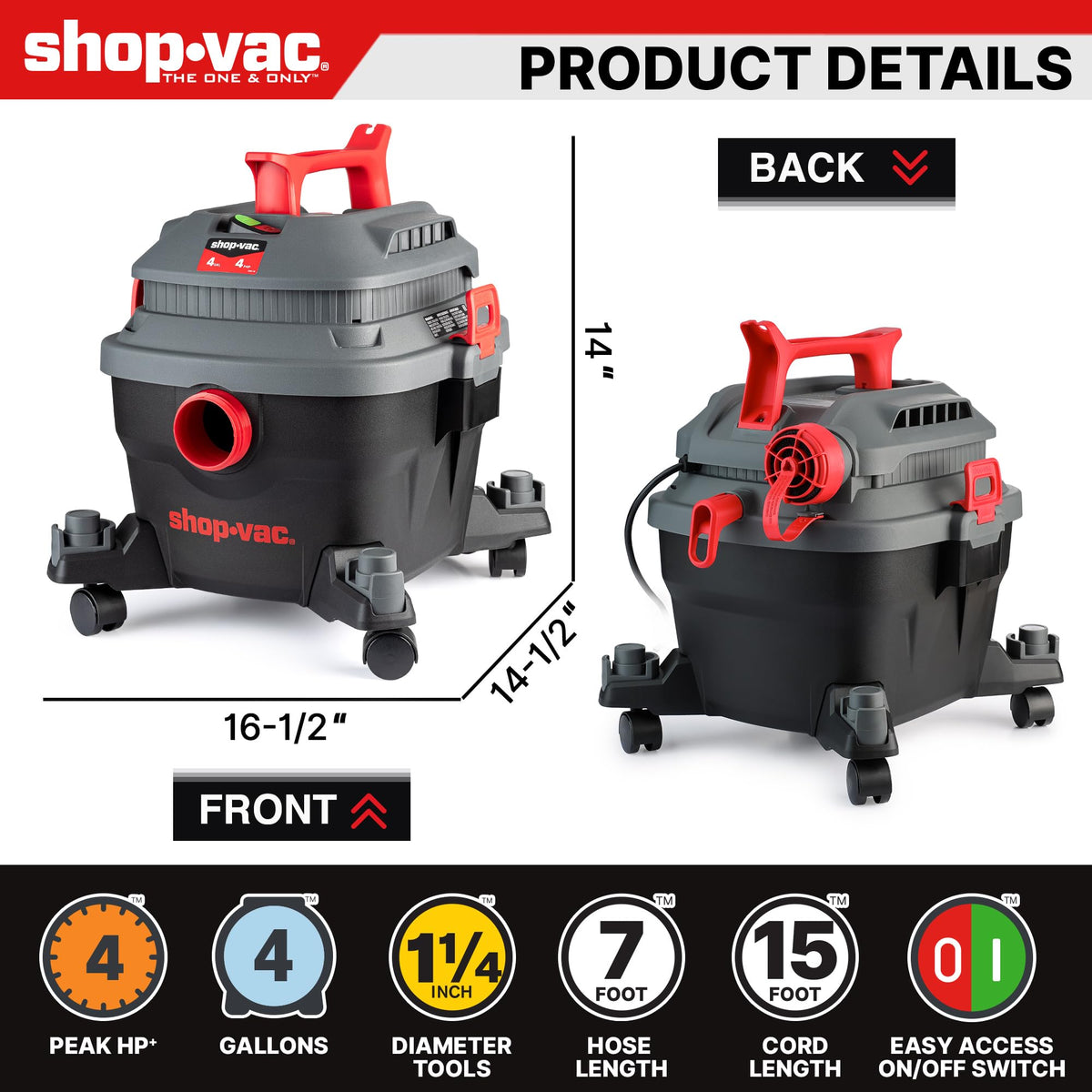 4 Gallon Wet/Dry Vacuum with Blower C581028