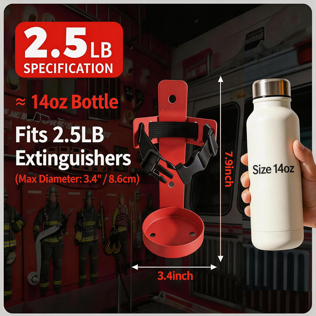 2.5LB Fire Extinguisher Wall Mount Bracket E8073