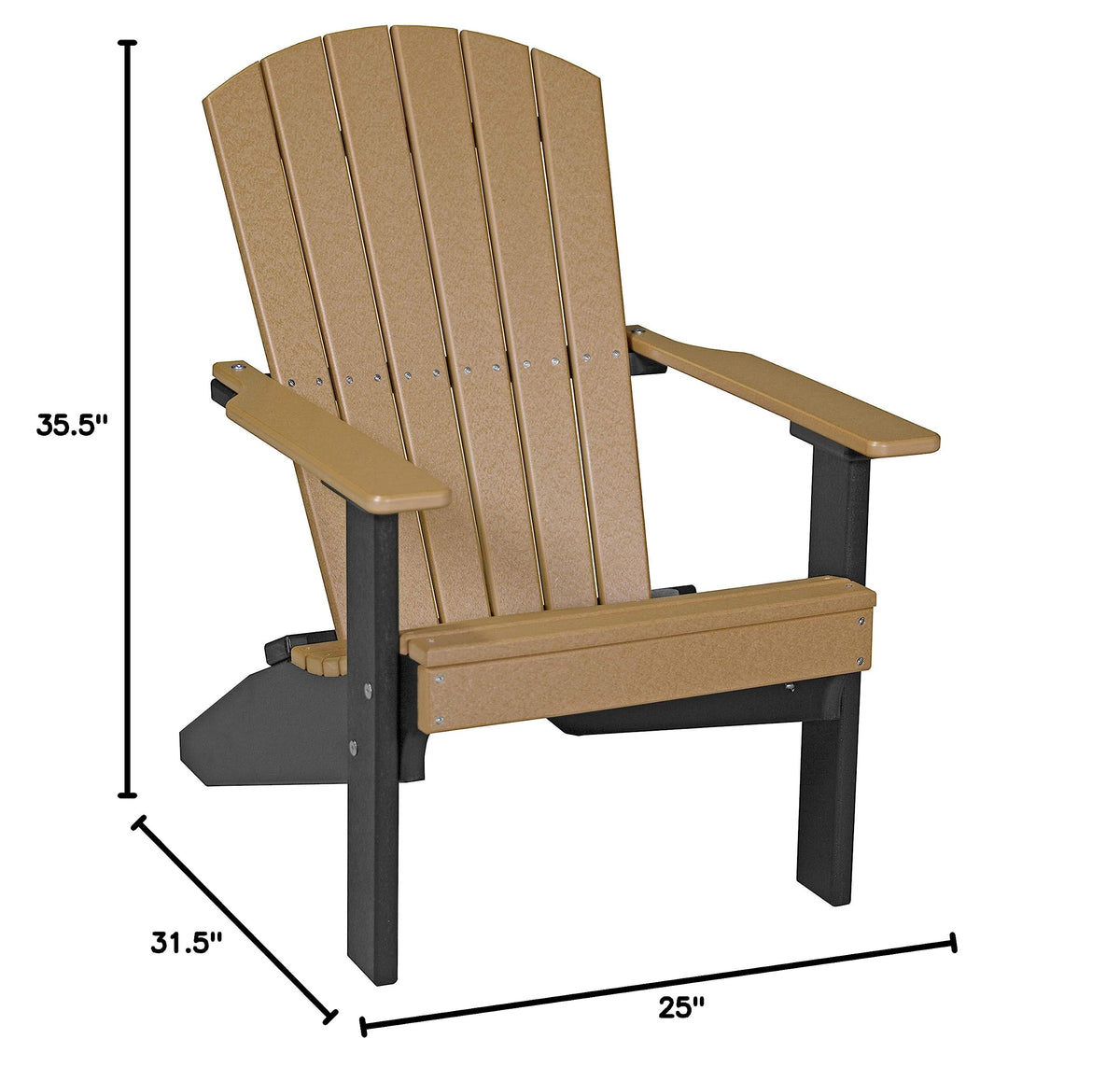 Cedar Black Poly Lumber Adirondack Chair A282880