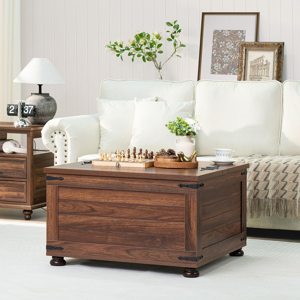 Brown Walnut Coffee Table with Hidden Storage U979031