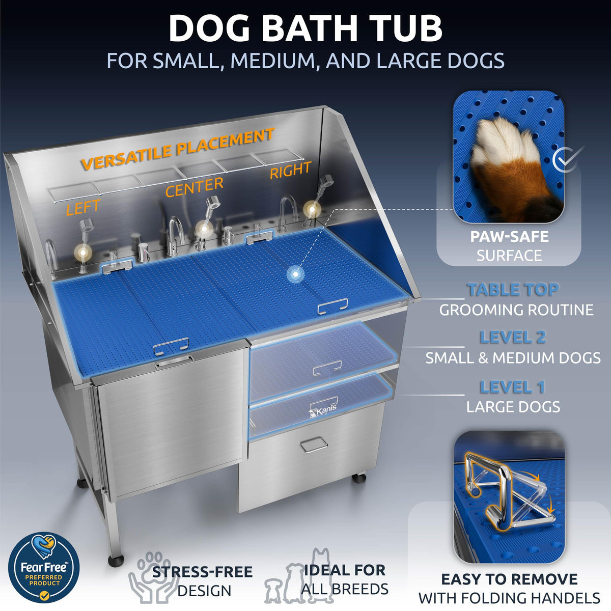 304 Stainless Steel Pet Wash Sink B65382