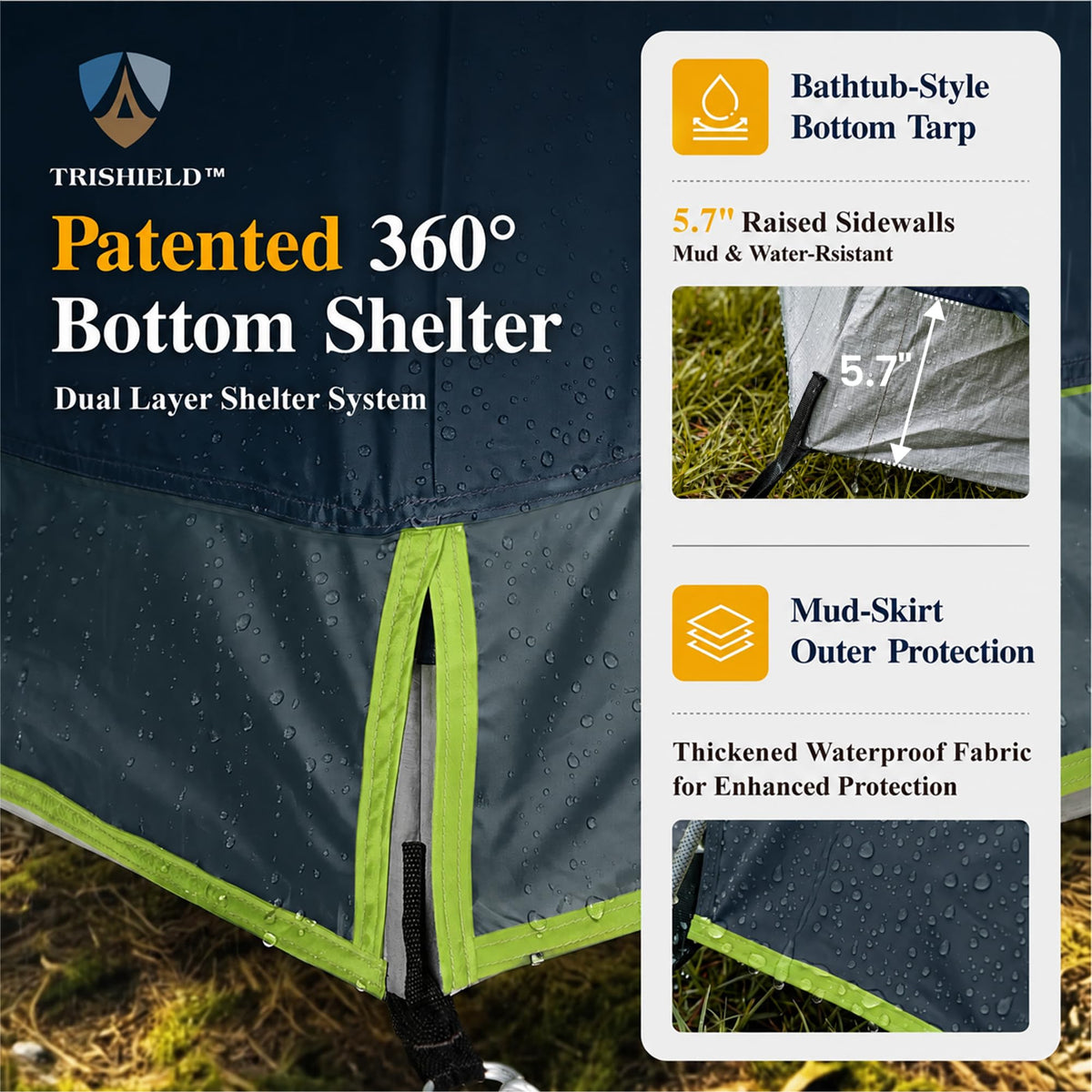 12 Person 3 Room Camping Tent with Rainfly B674
