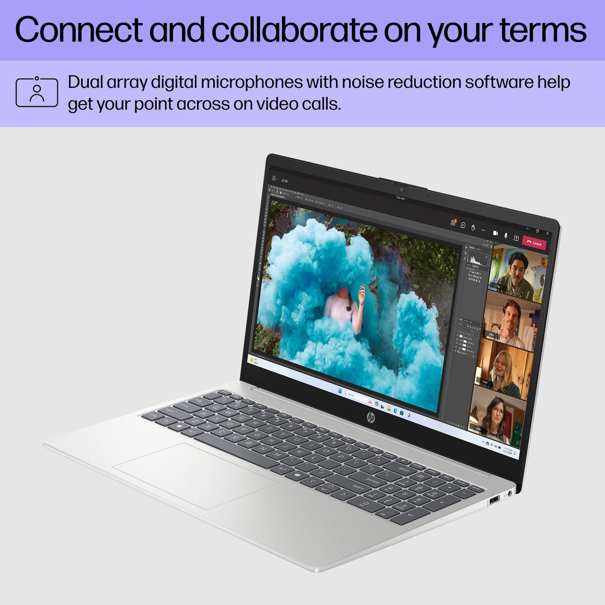 15.6 inch Laptop, AMD Ryzen 7, 8 GB RAM, 512 GB SSD, Natural Silver O516480