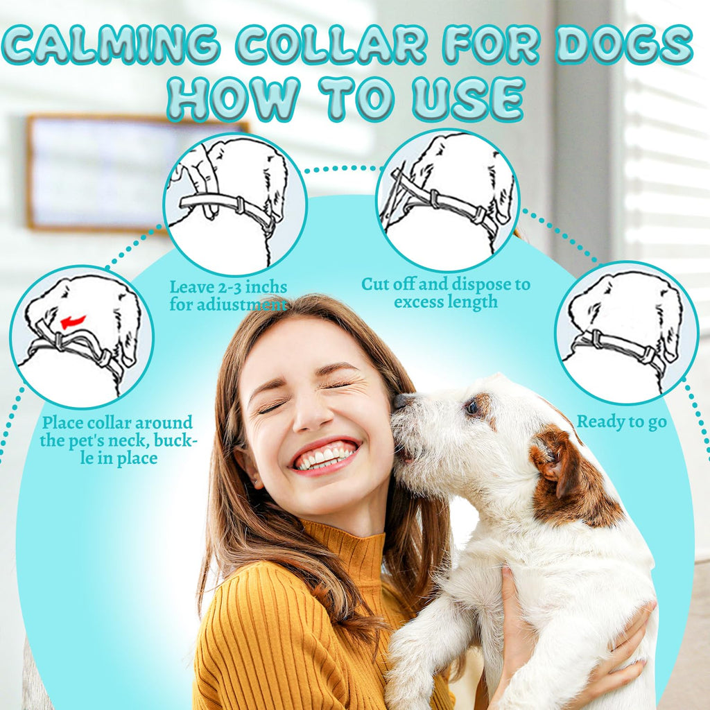 4 Packs Adjustable Dog Calming Collar Grey C24099