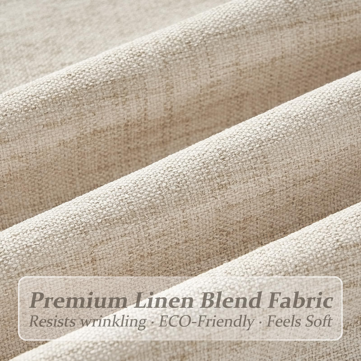 Natural Linen Pleated Curtains 86 Inches Long 50 Inch Wide 2 Panels Set D579363