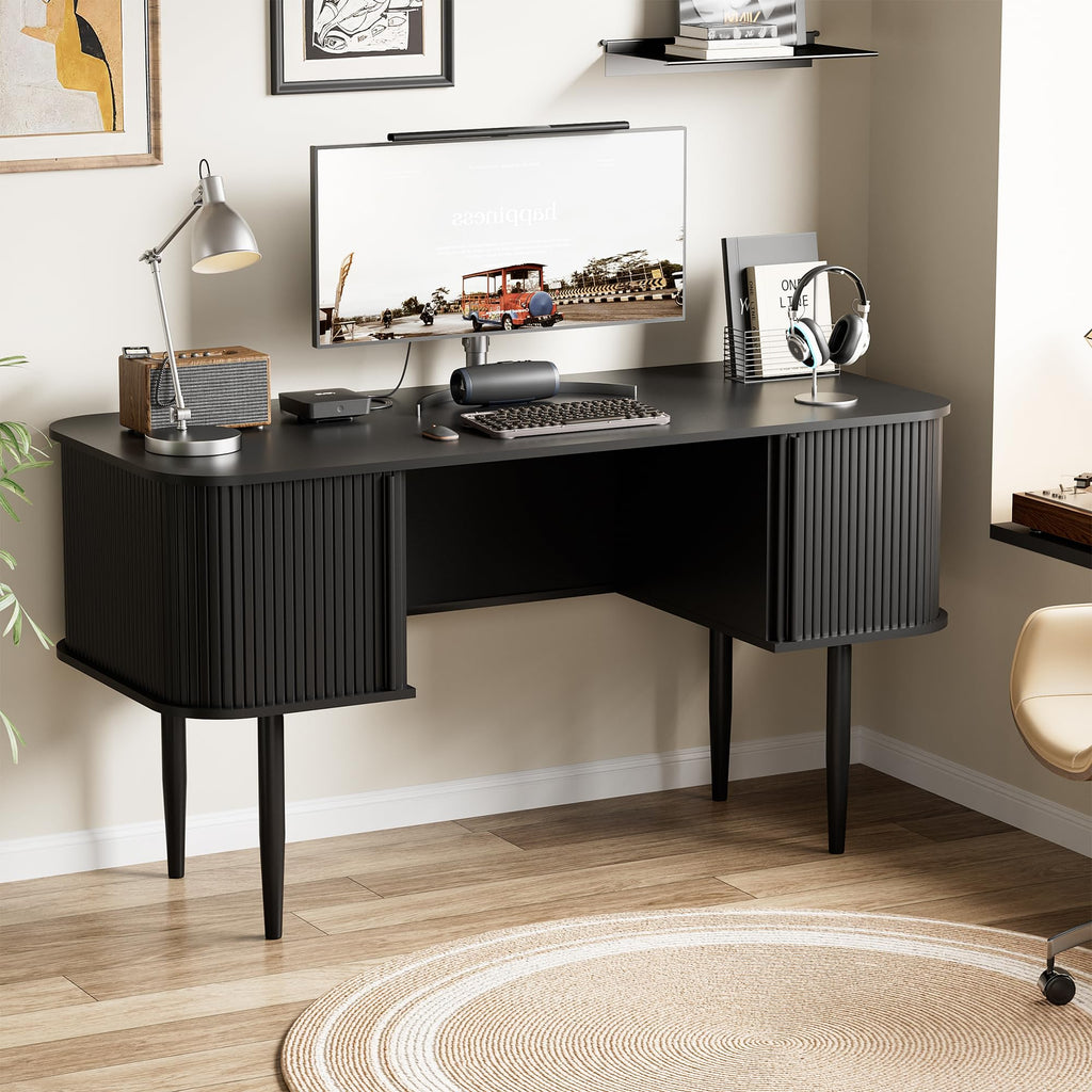 55" Black Wood Writing Desk Z62137