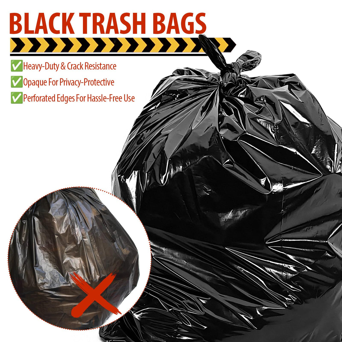 Black 42 Gallon Trash Bags 10 Count R658