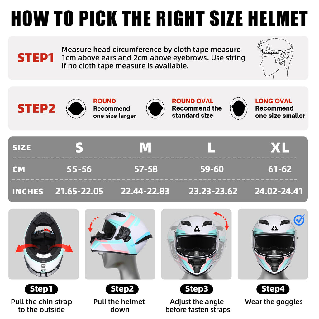 Full Face Motorcycle Helmet Dual Visor Q253468