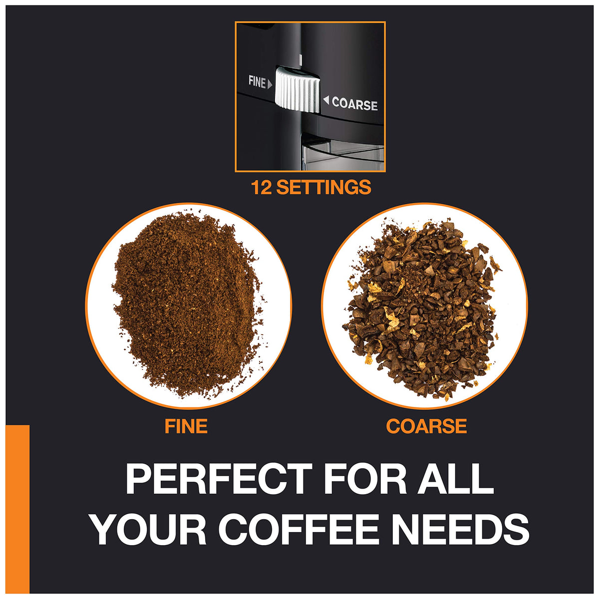 Burr Coffee Grinder 12 Settings 8 oz Stainless Steel Y211