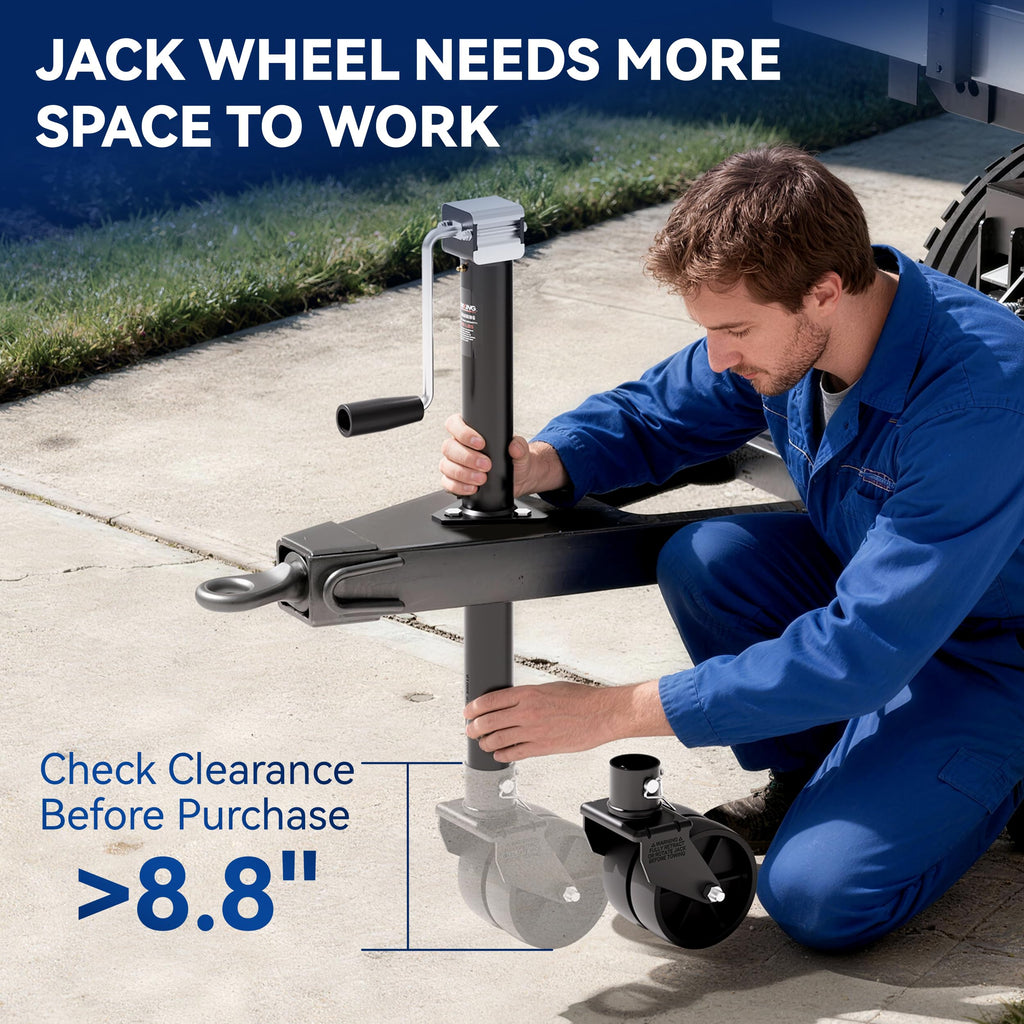 Dual 6" Trailer Jack Swivel Caster Wheel V2429