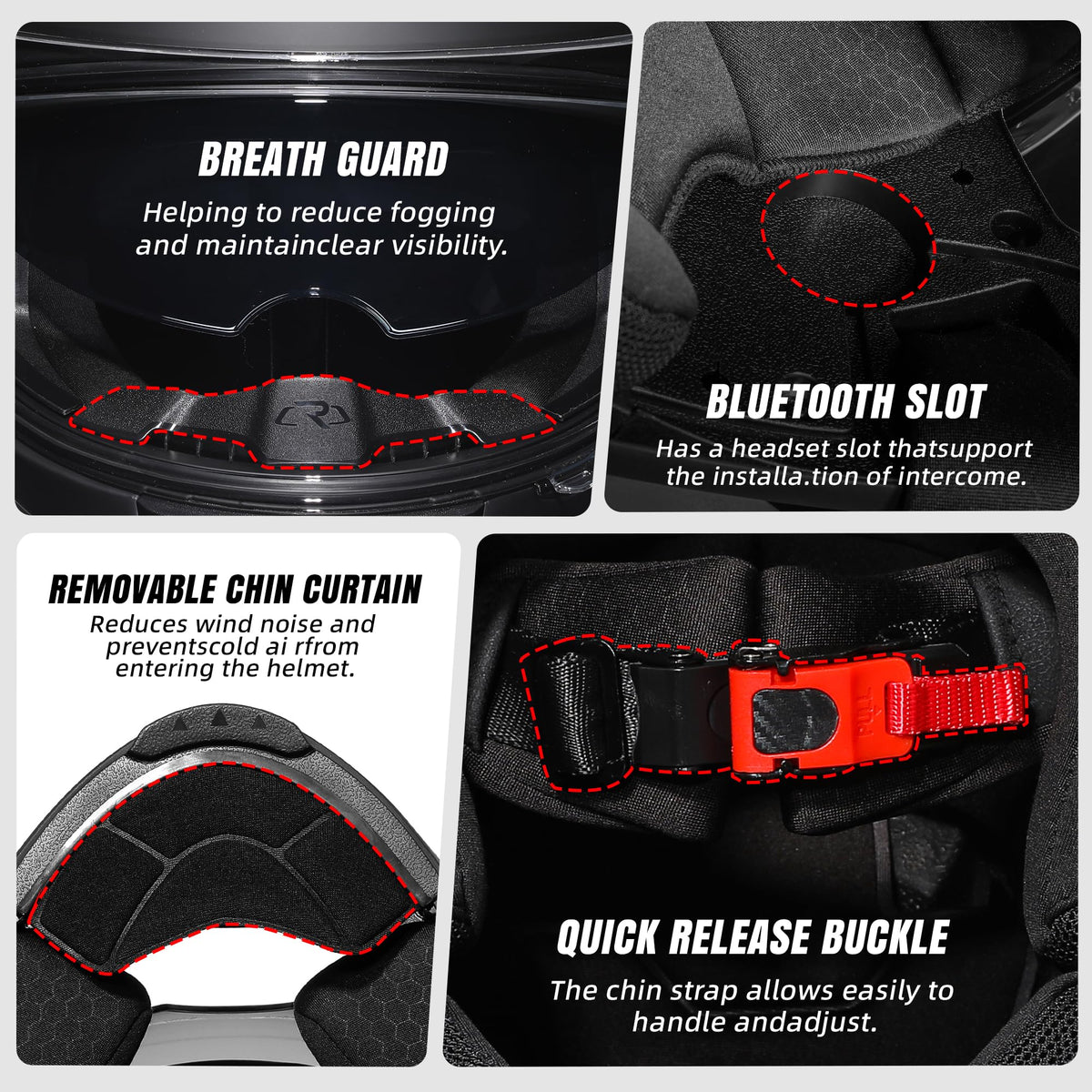 Full Face Motorcycle Helmet Dual Visor Q253468