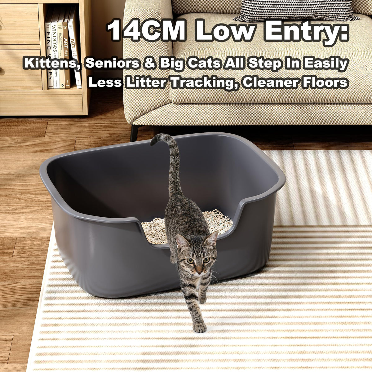 Large High Sides Cat Litter Box R30507